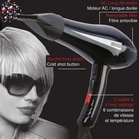 Sèche-cheveux Noir Komet Astro 2300 Watts Ionic - – Image 2